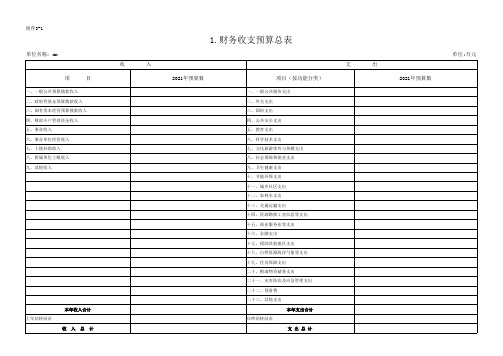 财务收支预算总表