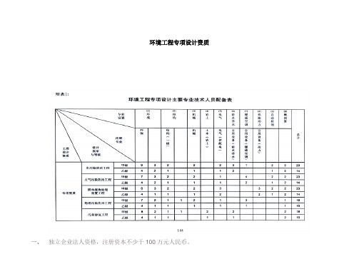 环境工程专项设计资质eu