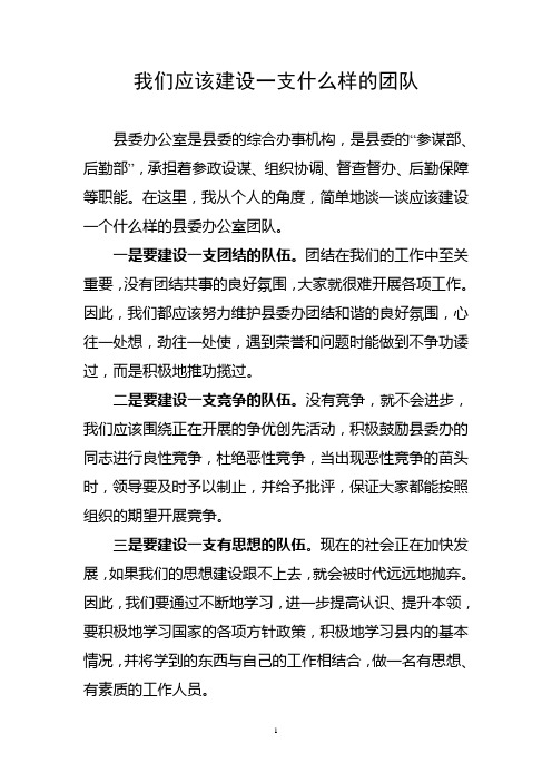 我们应该建设一支什么样的团队