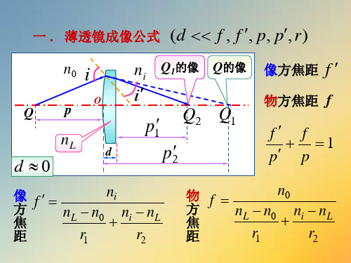 大学物理 几何光学 薄透镜.ppt