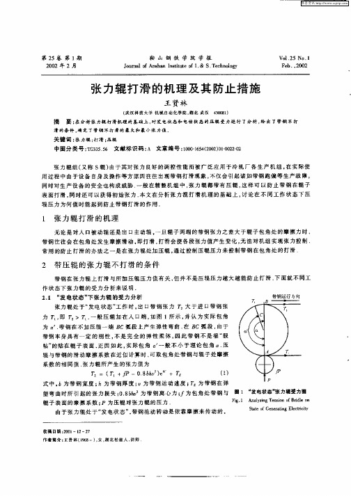 张力辊打滑的机理及其防止措施