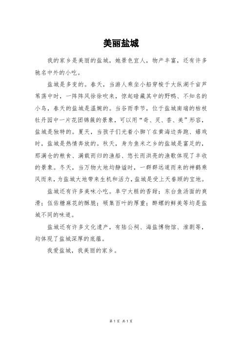 美丽盐城_四年级作文_5