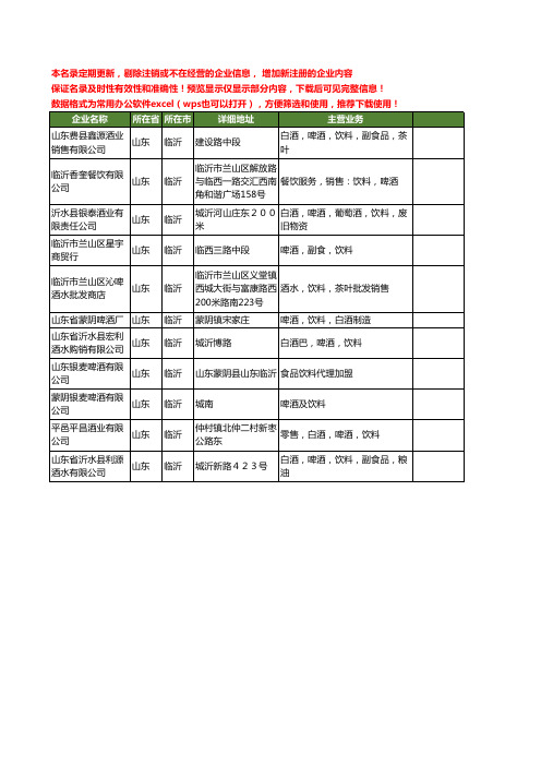 新版山东省临沂啤酒饮料工商企业公司商家名录名单联系方式大全11家