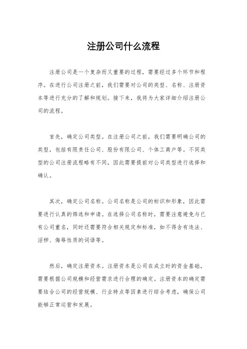 注册公司什么流程