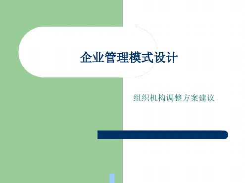 企业管理模式设计组织机构调整方案建议--111223333