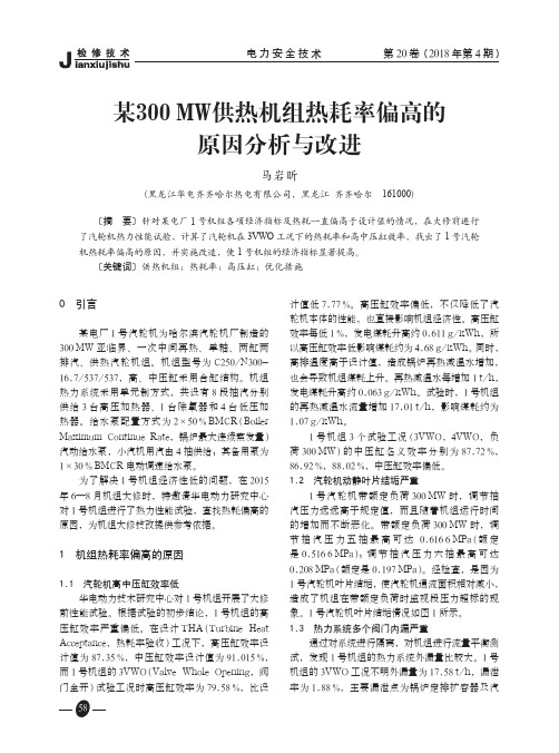 某300 MW供热机组热耗率偏高的原因分析与改进