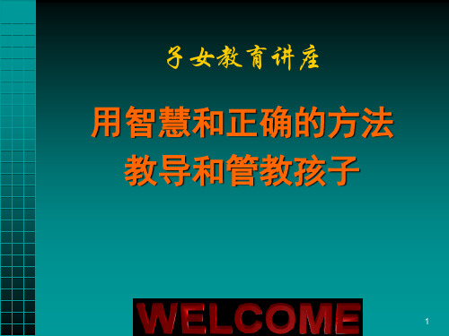 用智慧和正确的方法教育孩子ppt课件