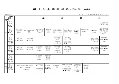 清华大学经管学院研究生课程表