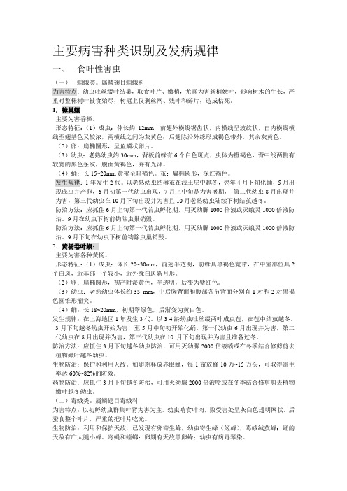 主要病害种类识别及发病规律