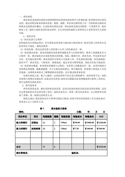 酒水验收