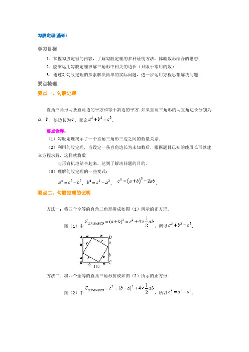 勾股定理详解与经典例题解析