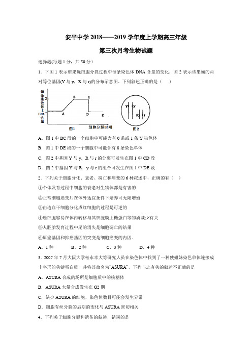 019届高三上学期第二次月考生物试题(附答案)