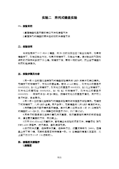 阵列式键盘实验详解