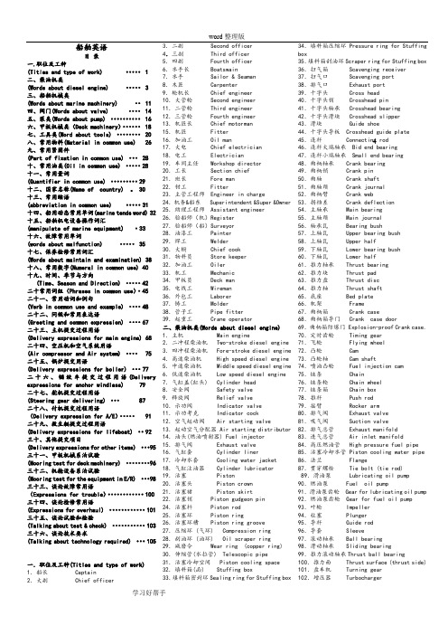 船舶、轮机英语词汇大全