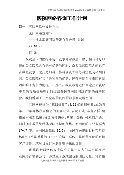 医院网络咨询工作计划doc