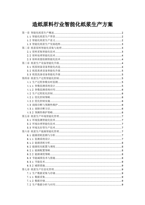 造纸原料行业智能化纸浆生产方案