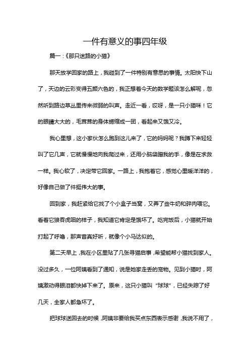 一件有意义的事四年级