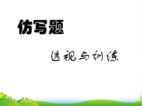 浙江省桐乡三中中考语文复习 仿写题透视与训练课件 人教新课标