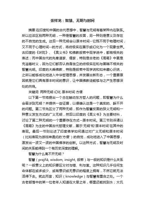 张祥龙：智慧、无明与时间