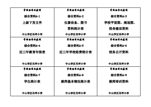 吊坪小学义务教育档案盒标签1