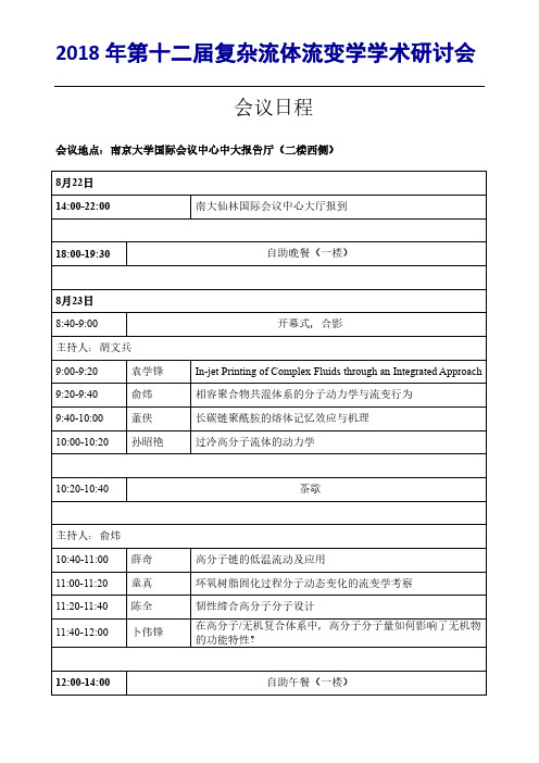 2018年复杂流体流变学学术研讨会-南京大学