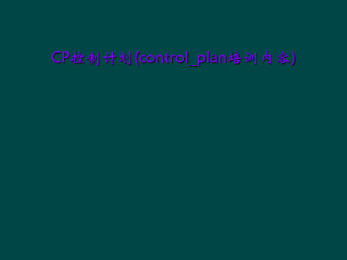 CP控制计划(control_plan培训内容)