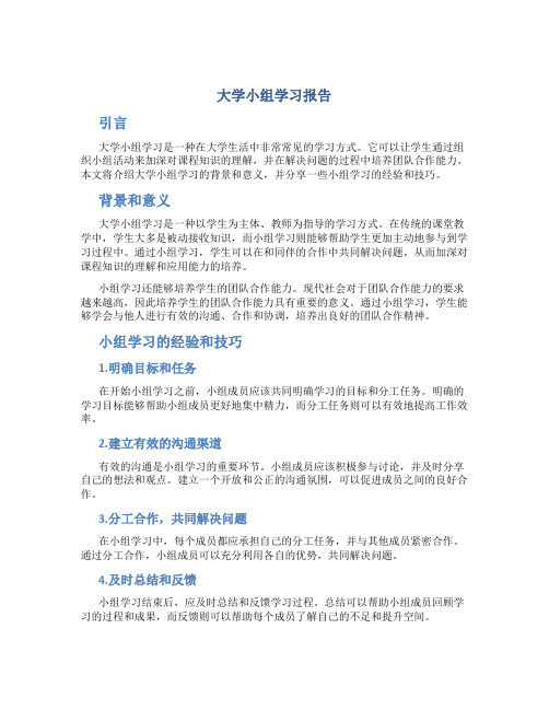 大学小组学习报告