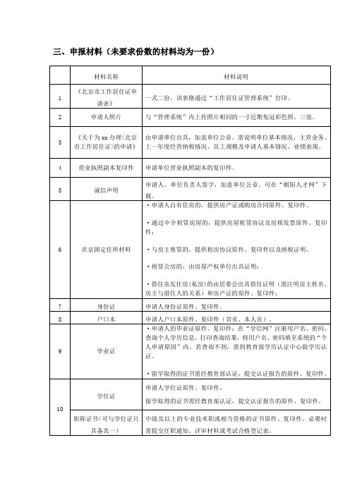 首次申请北京工作居住证