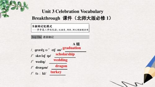 北师大版高中英语必修1 Unit 3《Celebration》(Vocabulary)课件