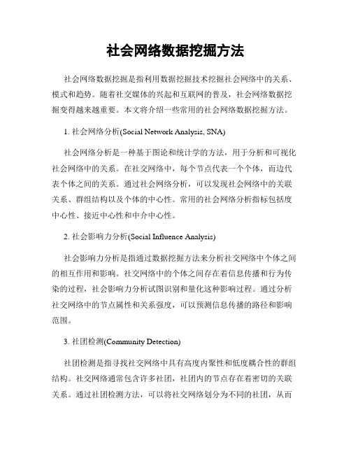 社会网络数据挖掘方法