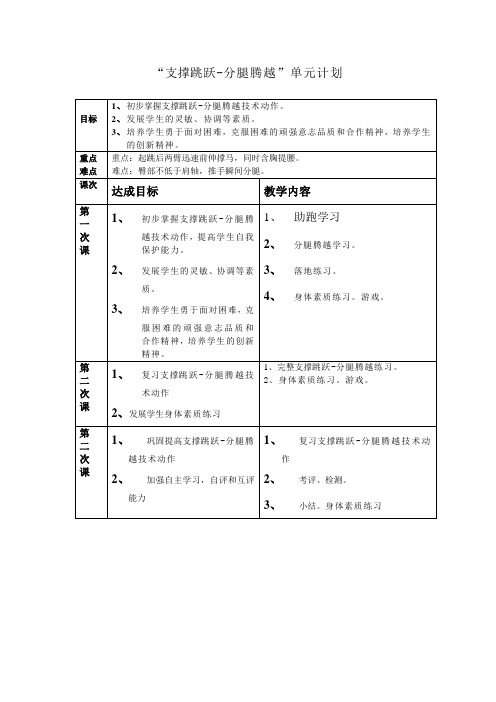 支撑跳跃单元计划