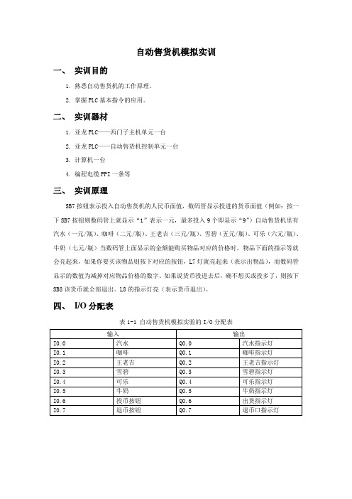 plc  自动售货机(siemens)