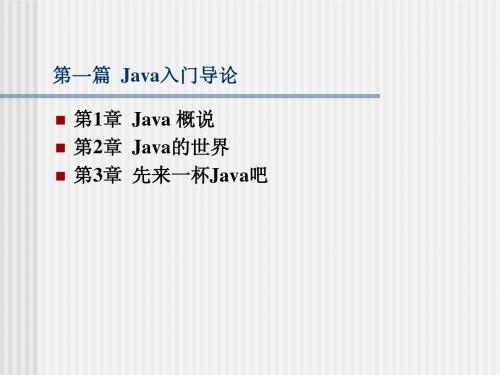 Java入门导论