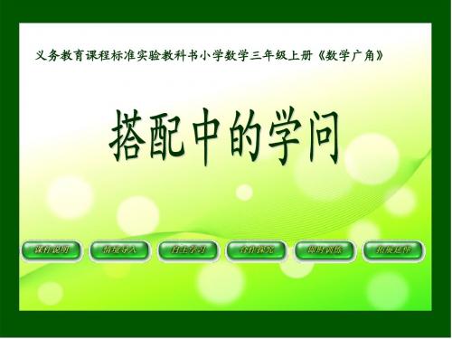 义务教育课程标准实验教科书小学数学三年级上册数学广角-搭配中的学问