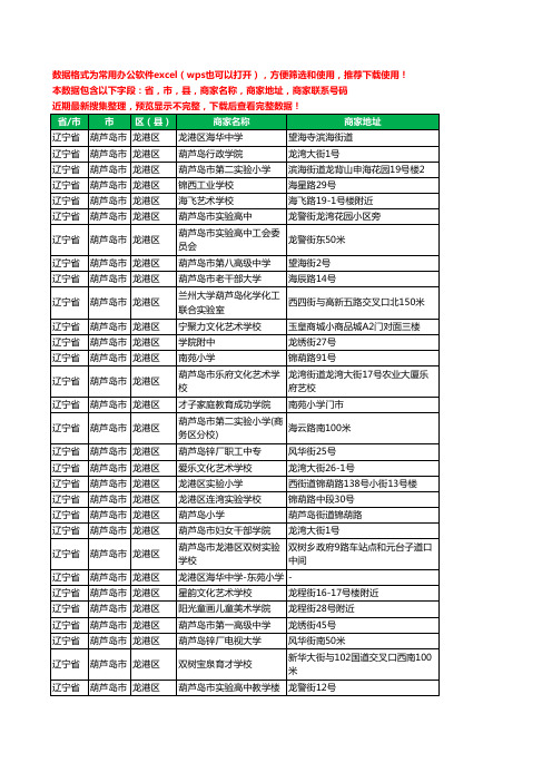 2020新版辽宁省葫芦岛市龙港区学校工商企业公司商家名录名单黄页联系电话号码地址大全47家