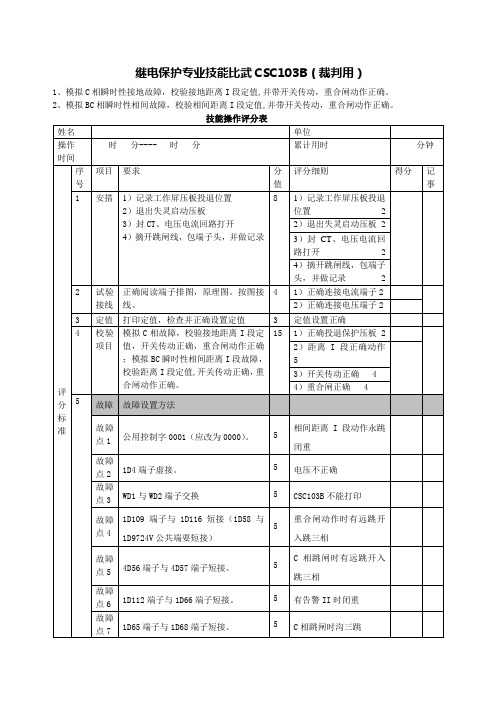 四方CSC103B线路保护(裁判用)