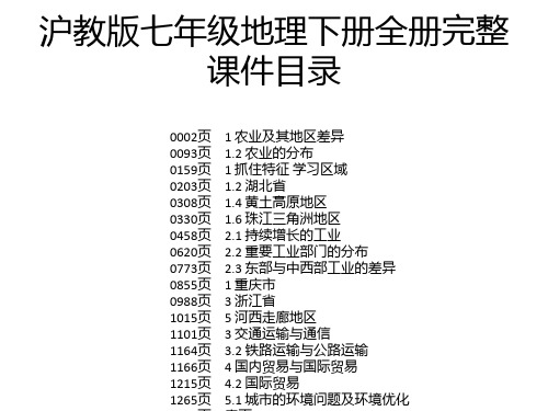 沪教版七年级地理下册全册完整课件