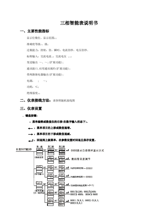 三相智能表说明书