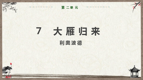 部编人教版八年级下册语文 第2单元  7  大雁归来  教学课件