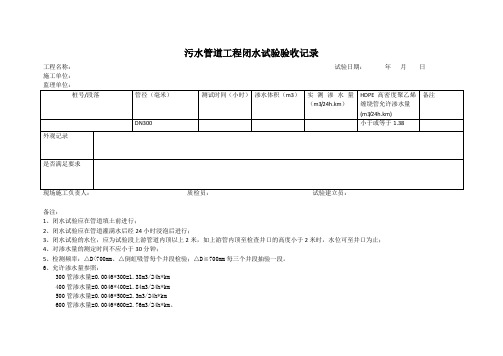 通水试验记录