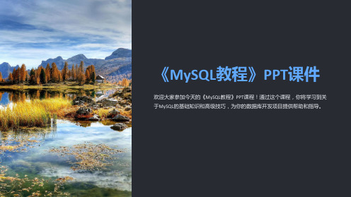 《mysql教程》课件