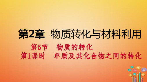 2020年秋九年级科学上册 第2章 物质转化与材料利用 第5节 物质的转化 第1课时 单质与化合物的转化课件