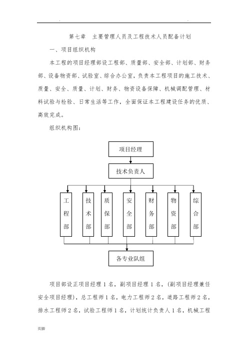 7.主要管理人员及工程技术人员配备计划