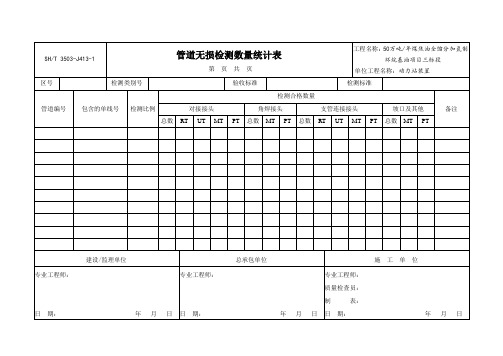 3503-J413管道无损检测数量统计表