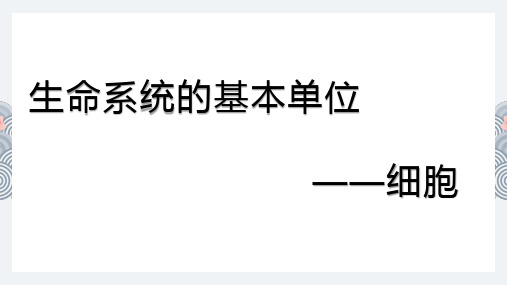 人教版高中生物必修一第一章走近细胞复习课件(共31张PPT)