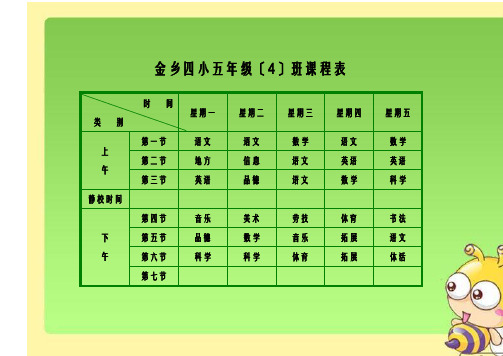 小学课程表模板