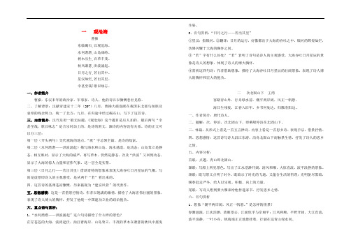 2011中考语文诗词赏析 冀教版