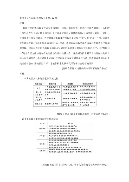 实用类文本阅读：媒介融合(有答案)