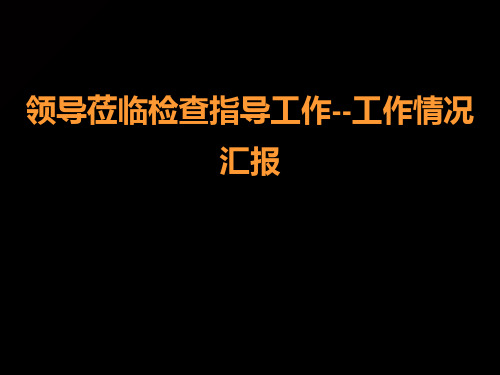 领导莅临检查指导工作工作情况汇报( 38)PPT课件