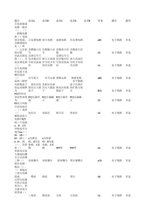 电子线路多选题